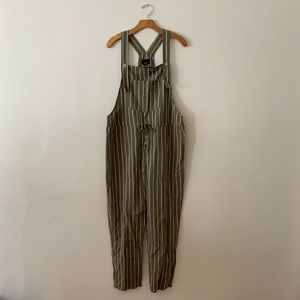 Green and White Stripped Overalls